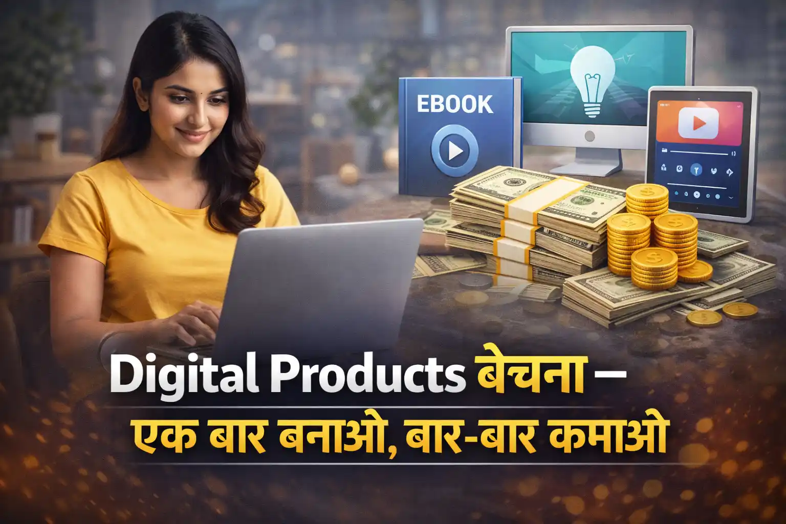 Digital Products बेचना — एक बार बनाओ, बार-बार कमाओ