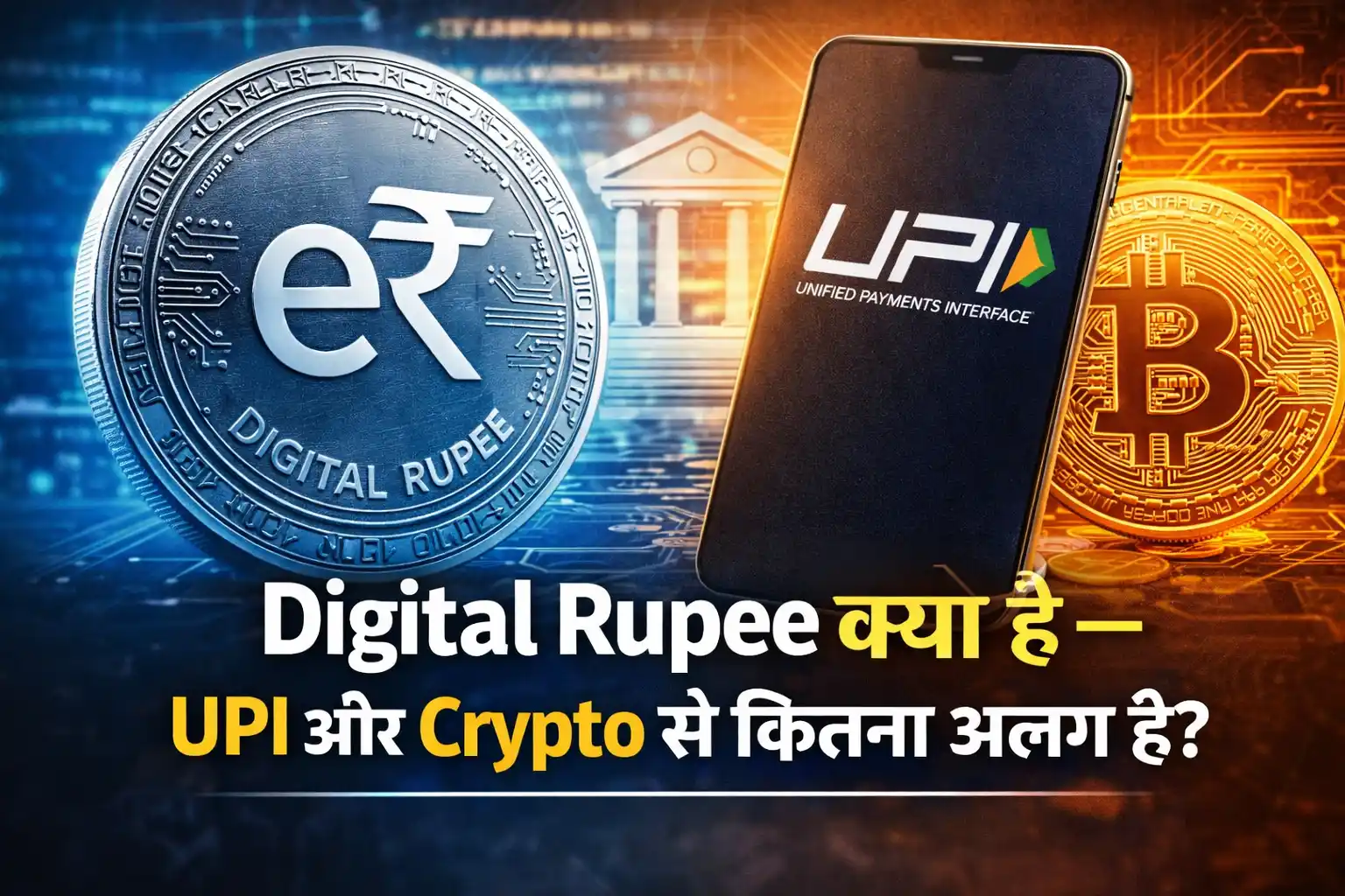 Digital Rupee क्या है — UPI और Crypto से कितना अलग है?