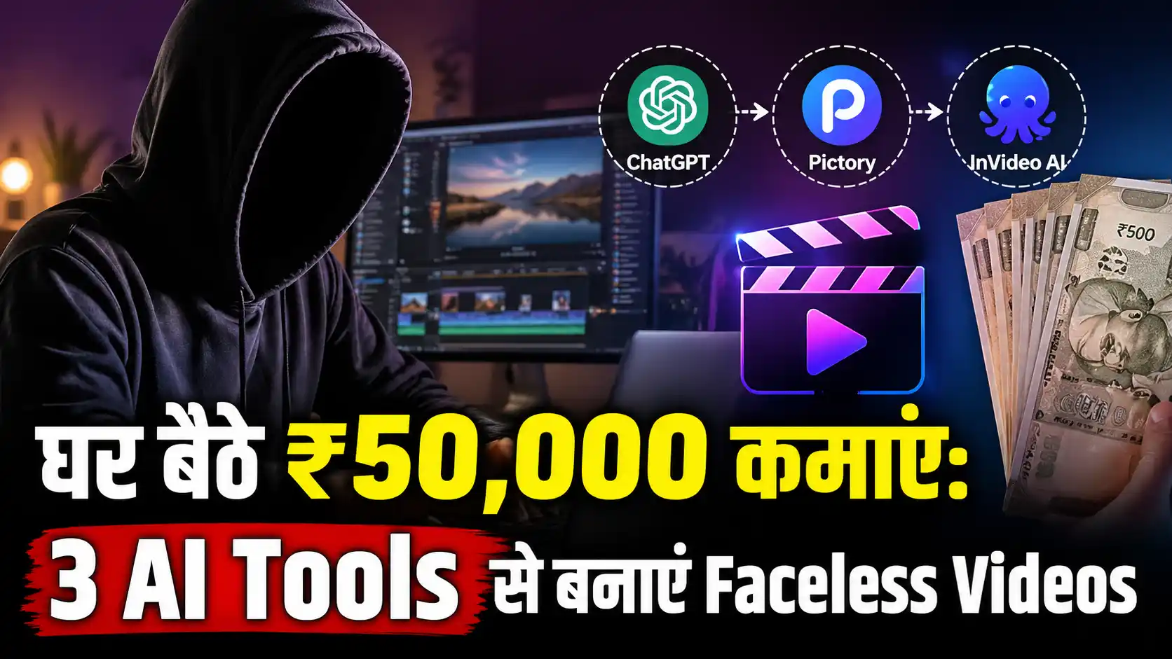 faceless video AI tools Hindi